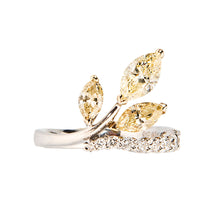  Yellow Diamond and Diamond “Sprig” Ring