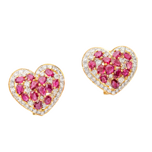 Ruby and Diamond Heart Earrings