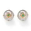 Buccellati 18k Gold and Emerald Button Earrings