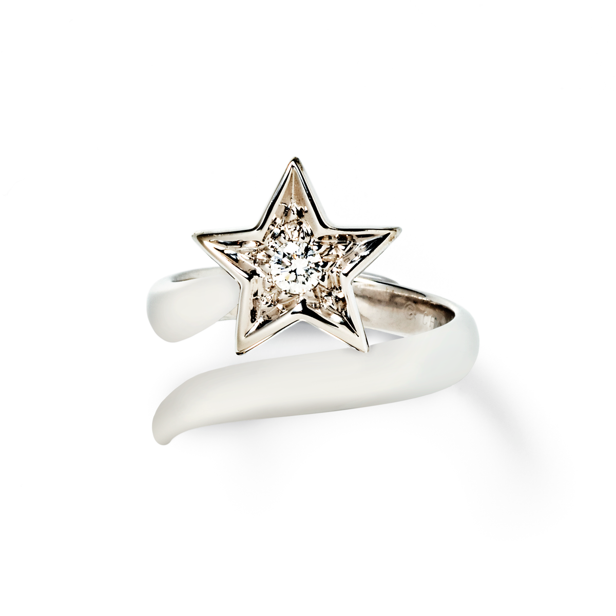 Chanel white 2025 gold ring