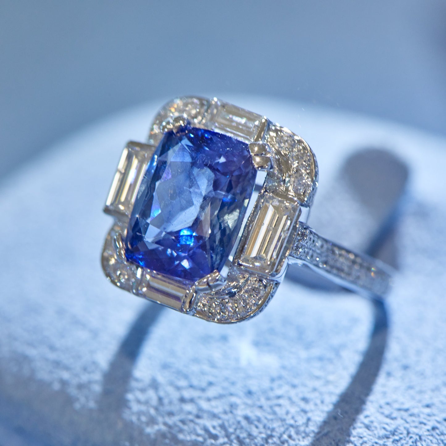 Art Deco-Style Sapphire and Diamond Ring