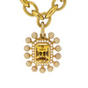 Kieselstein Cord Hefty 18k Gold Link Necklace with Substantial Detachable Citrine and Diamond Pendant Suite