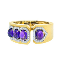  David Webb Amethyst and 18k Hammered Gold Cuff Bracelet