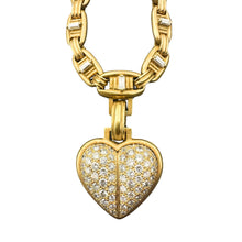  Kieselstein Cord 18k Gold Diamond Link Chain with Detachable Diamond Heart Pendant