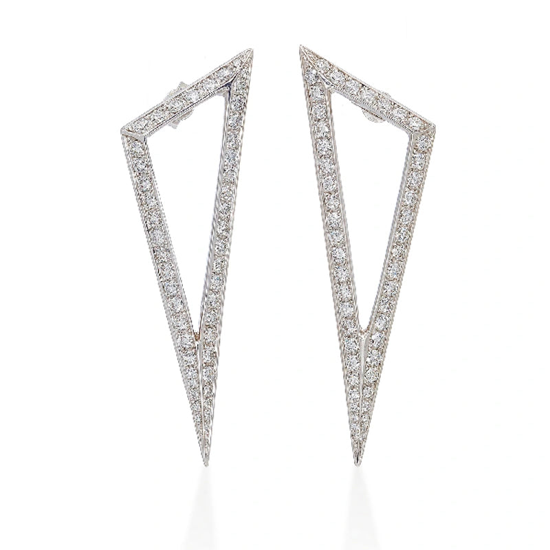 
                      
                        Ralph Masri Modernist Diamond Triangle Earrings
                      
                    