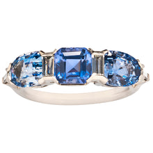  Blue Sapphire and Diamond Platinum Ring (POS)