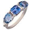 Blue Sapphire and Diamond Platinum Ring (POS)