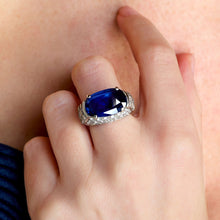  Important Bulgari Blue Sapphire and Diamond Ring