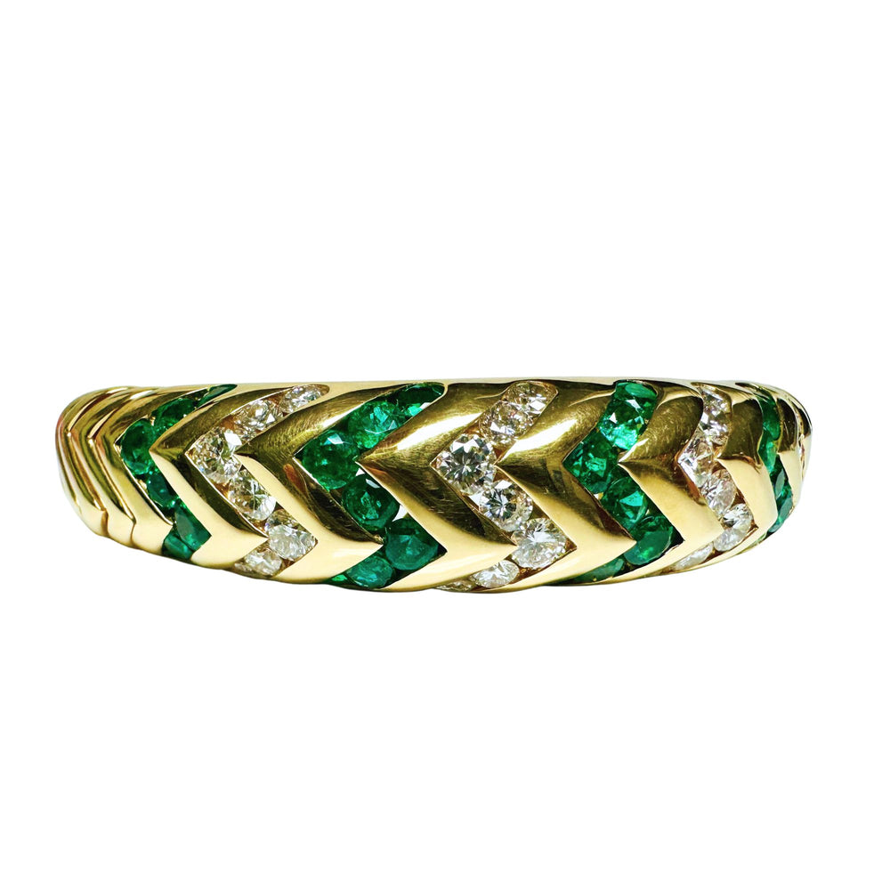 
                      
                        Bulgari Vivid Emerald and Diamond Cuff
                      
                    