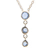 Cascading Trinity Blue Sapphire Necklace