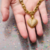 Kieselstein Cord 18k Gold Diamond Link Chain with Detachable Diamond Heart Pendant