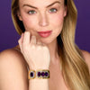 David Webb Amethyst and 18k Hammered Gold Cuff Bracelet