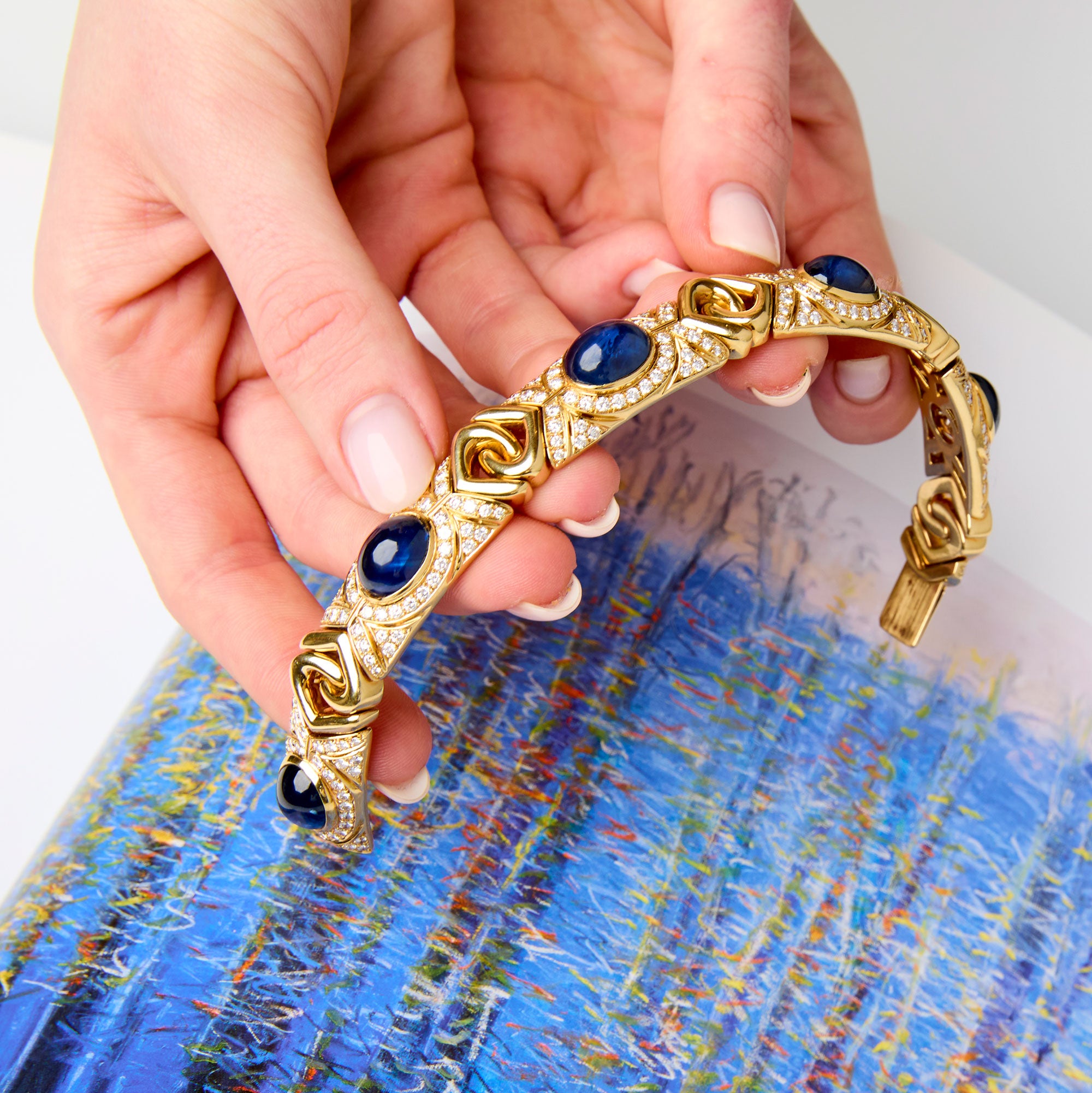 Bulgari Blue Sapphire and 18k Gold Bracelet Circa 1970 – Tiina