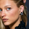 David Webb Black Enamel and Diamond Gift Box Ear Clips