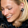 David Webb Black Enamel and Diamond Gift Box Ear Clips