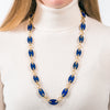 Aletto Brothers Lapis Lazuli and Diamond Marine Link Necklace