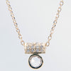 White Sapphire & Diamond Tube Necklace