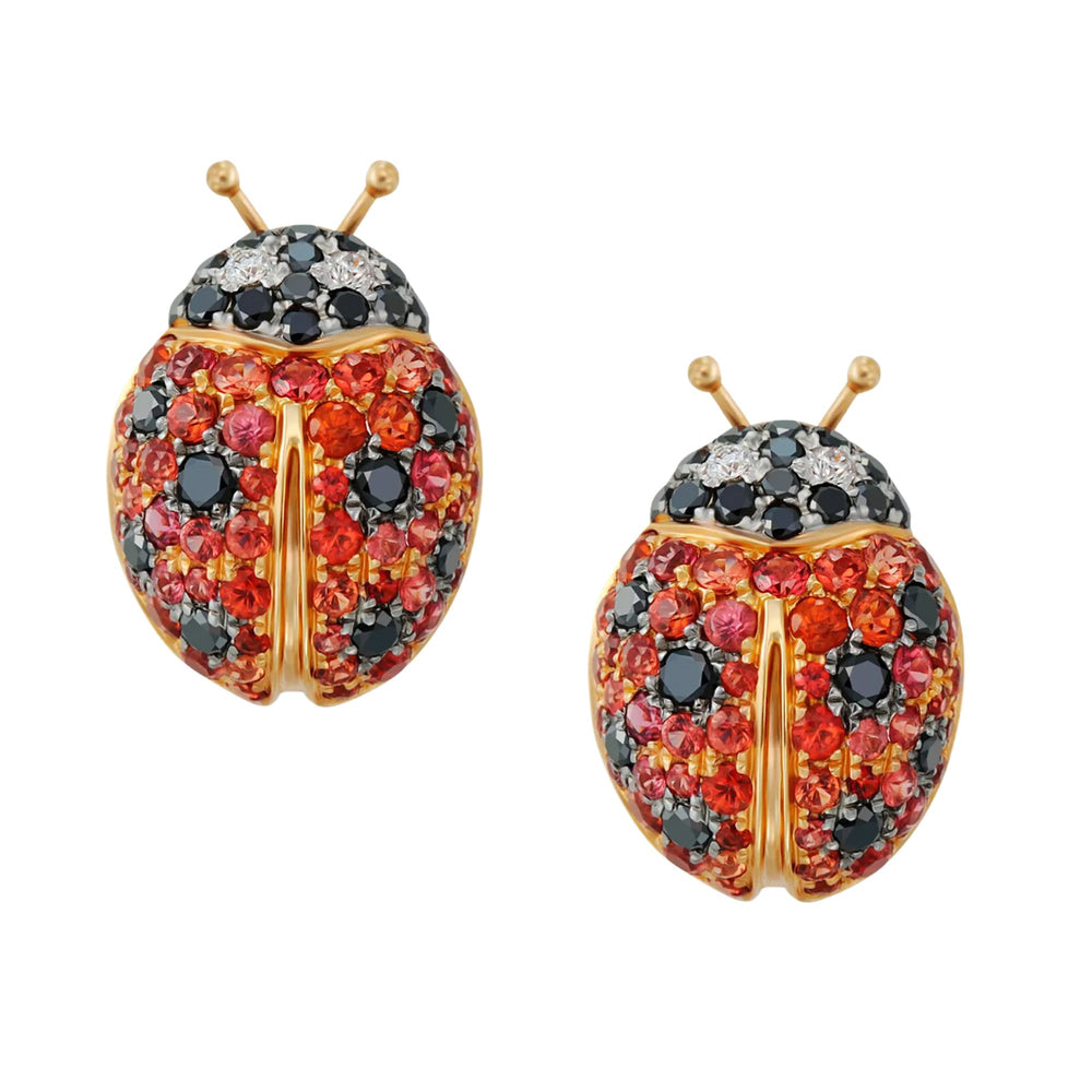 Mio Harutaka 18k Yellow Gold Ladybug Earrings