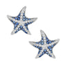 Mio Harutaka 18k White Gold with Blue Sapphire and Diamonds Starfish Earrings