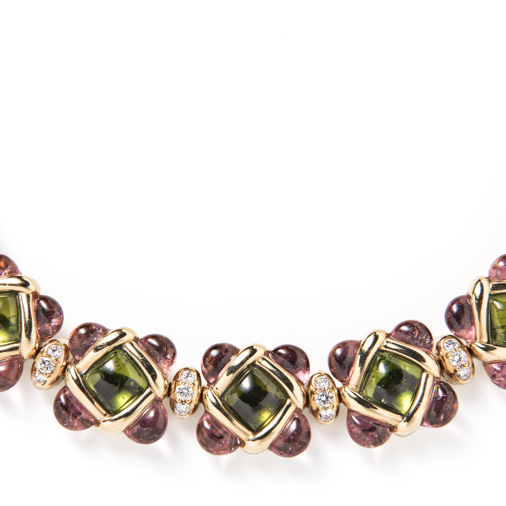 
                      
                        Van Cleef & Arpels Peridot, Pink Tourmaline and Diamond Necklace
                      
                    