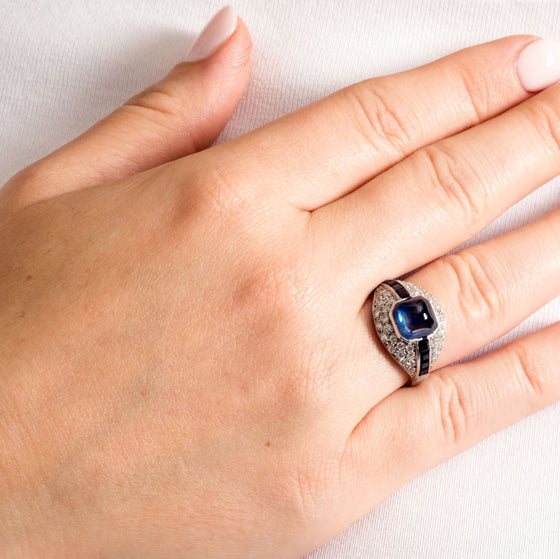 Art Deco Sapphire and Platinum Ring