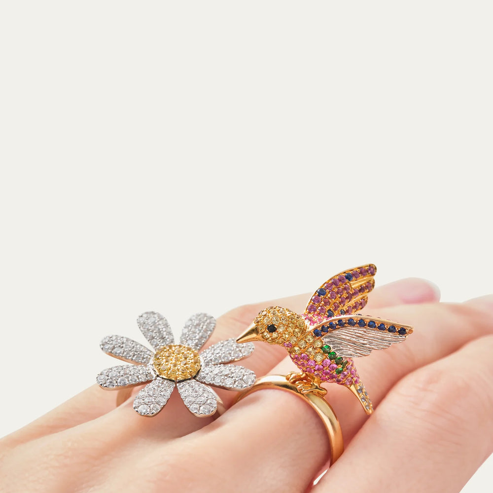 
                      
                        Mio Harutaka Gem-Set Bird Ring
                      
                    