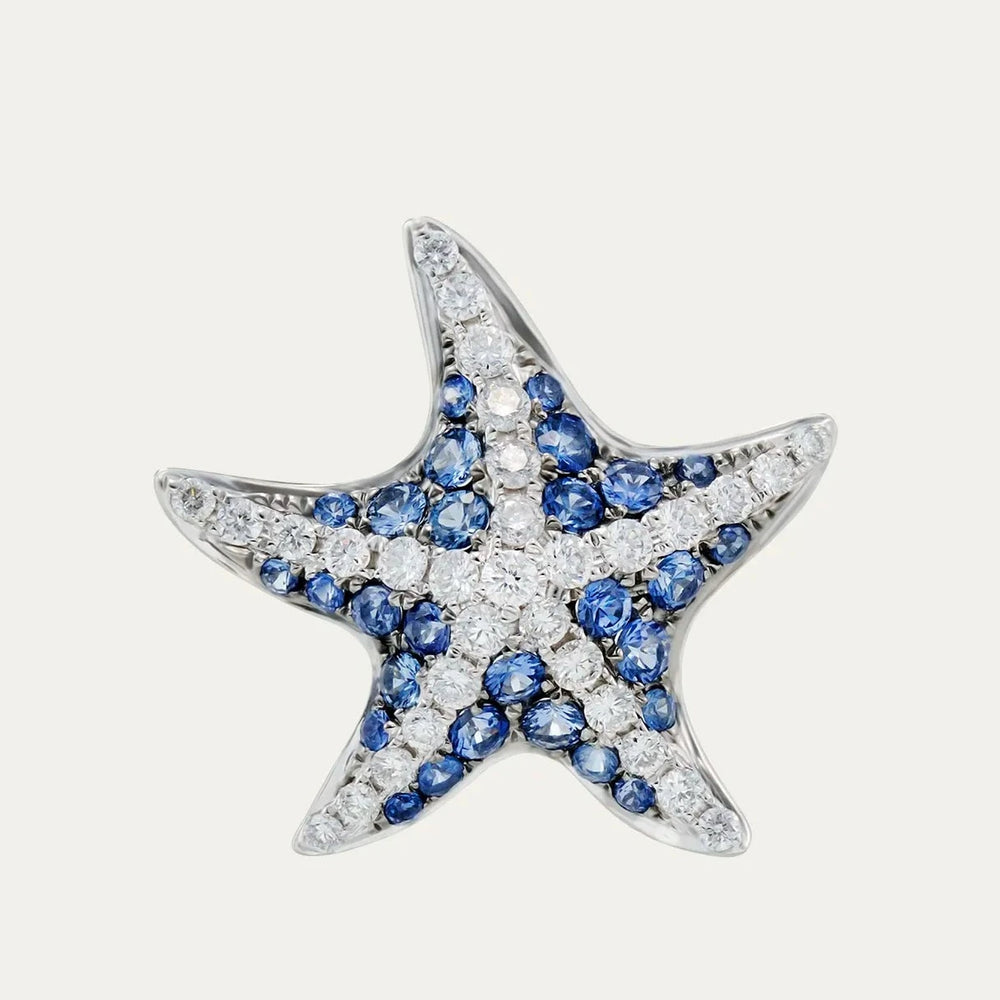 
                      
                        Mio Harutaka 18k White Gold with Blue Sapphire and Diamonds Starfish Earrings
                      
                    