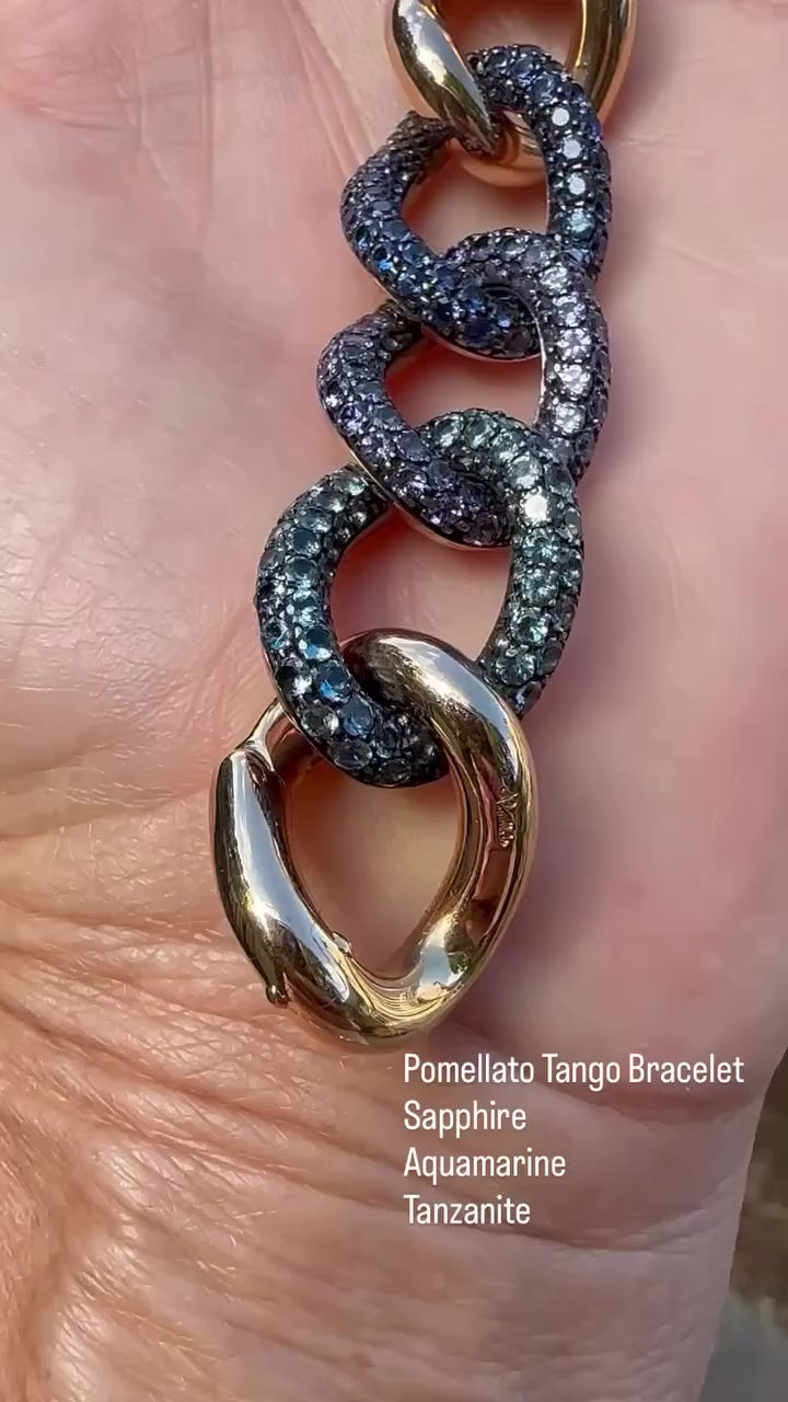 Pomellato 18K Gold, Aquamarine, Sapphire and Tanzanite Tango Bracelet