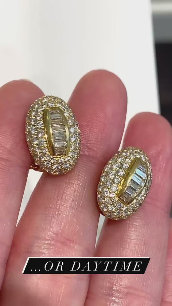 Boucheron 18K Yellow Gold and Diamond Day and Night Earrings