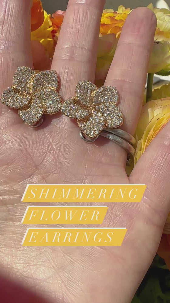 One-of-a-Kind Diamond Magnolia Earrings
