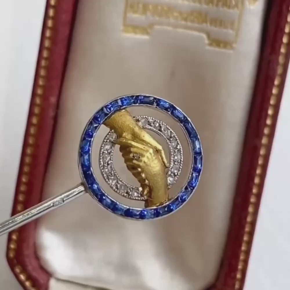 Cartier Art Deco Sapphire and Diamond Stickpin, c. 1920