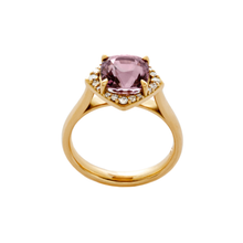  Pink Spinel, Diamond and 18k Yellow Gold Ring