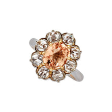  A Padparadscha Sapphire and Diamond Ring