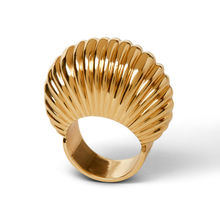  Cartier 14K Yellow Gold Reeded Dome Ring