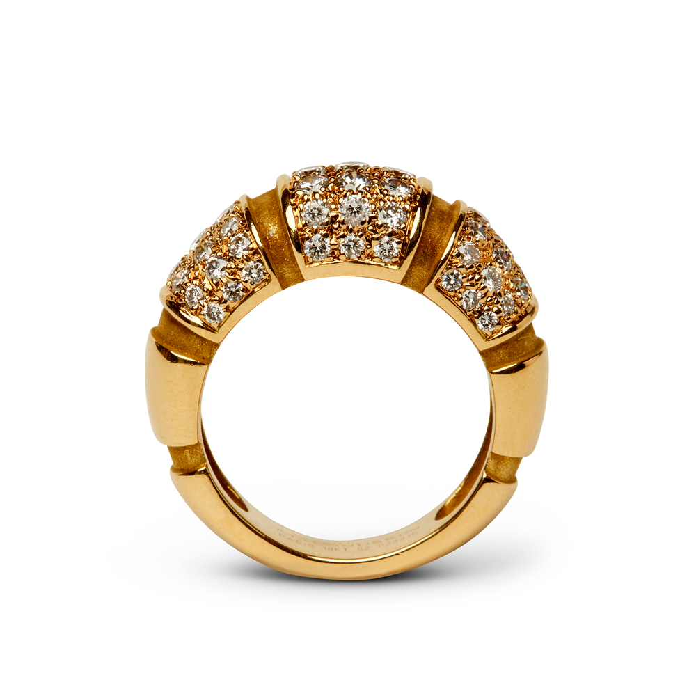 
                      
                        Mauboussin 18K Yellow Gold Pavé Diamond Dome Ring
                      
                    