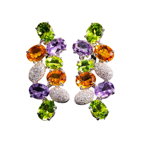 Fred of Paris Gem-Set Cluster Earrings