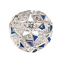  Chanel High Jewelry 18k White Gold, Sapphire and Diamond “Muse” Ring, Café Society Collection