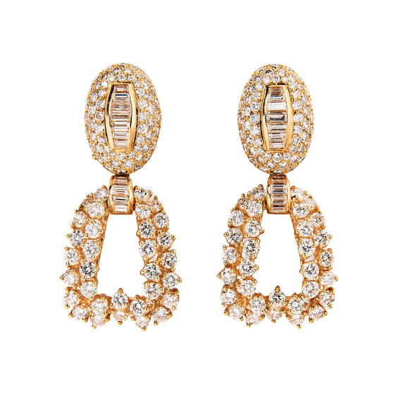 Boucheron 18K Yellow Gold and Diamond Day and Night Earrings