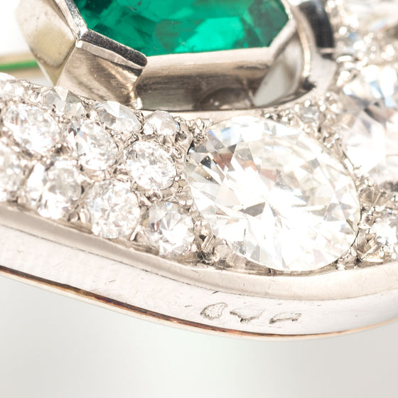 Suzanne Belperron Convertible Platinum, Emerald and Diamond Pendant Necklace