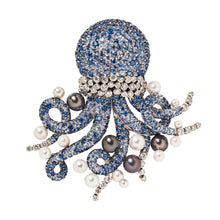  Michele della Valle Sapphire and Diamond Octopus Brooch