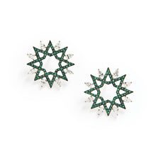  Ralph Masri Arabesque Deco Emerald & Diamond Earrings