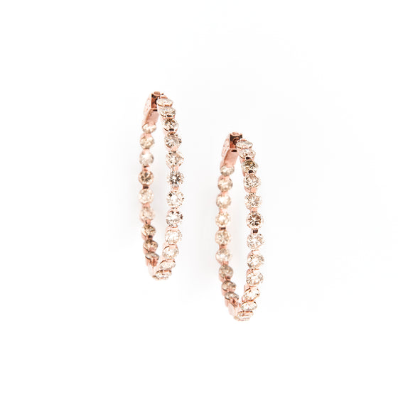 Rose Gold and Diamond Hoops