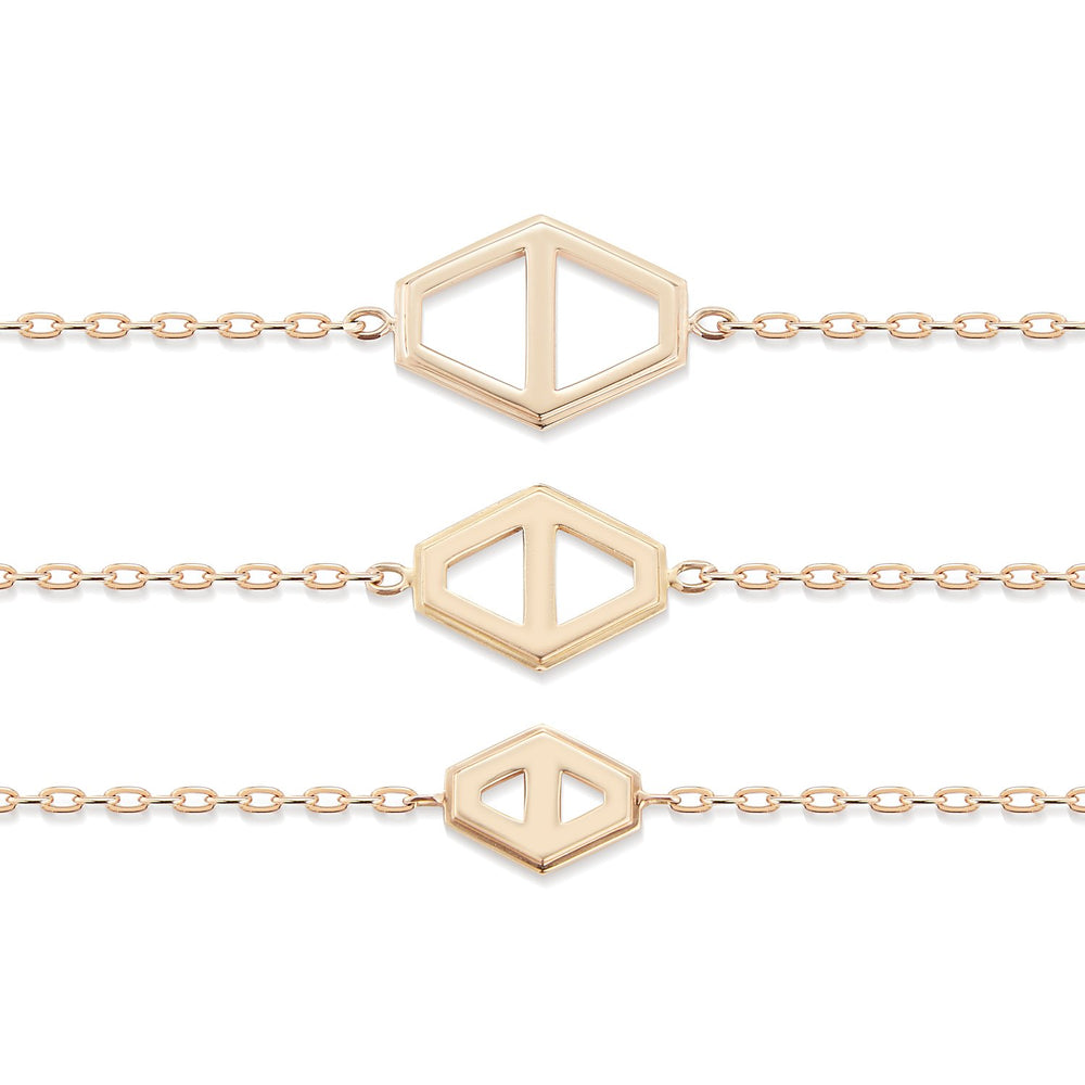 
                  
                    KEYNES 18K ROSE GOLD MEDIUM SIGNATURE HEXAGON BRACELET
                  
                