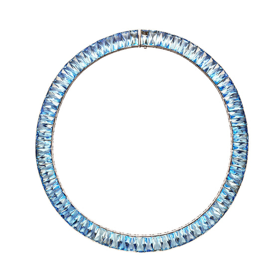 Hans D. Krieger Blue Topaz and 18K White Gold Necklace