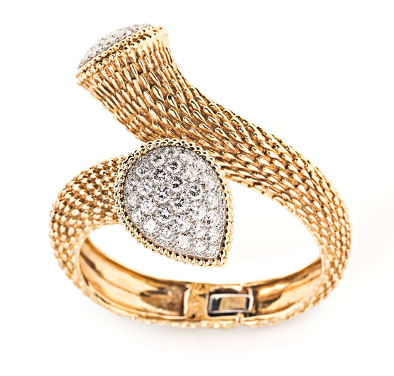 Boucheron Gold Bracelet with Diamond Set Terminals