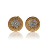 Buccellati Diamond and Yellow Gold Button Earrings