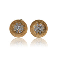  Buccellati Diamond and Yellow Gold Button Earrings