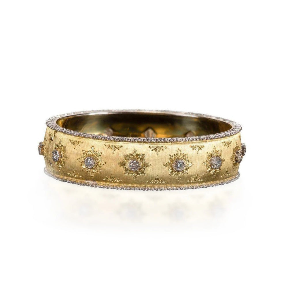 
                      
                        Buccellati Hinged Yellow Gold Bracelet with Diamonds
                      
                    