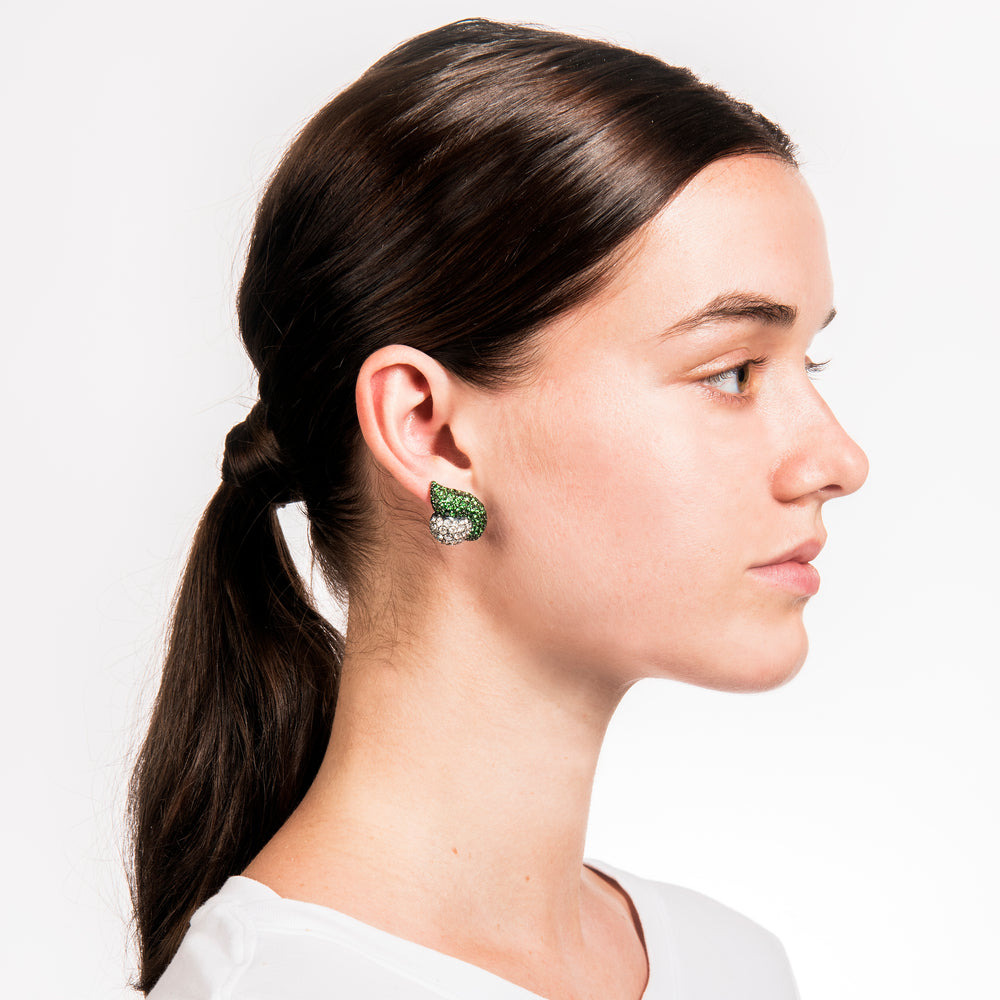 
                      
                        Tsavorite and Diamond Ear Clips
                      
                    