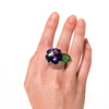 Chanel Fine Jewelry Amethyst and Tsavorite Large Flower Ring